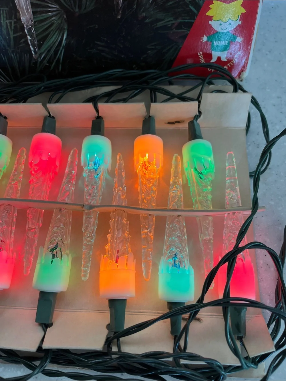 Vtg NOMA 20 Indoor ICICLE Lites MCM Christmas Made In Korea Tested Working